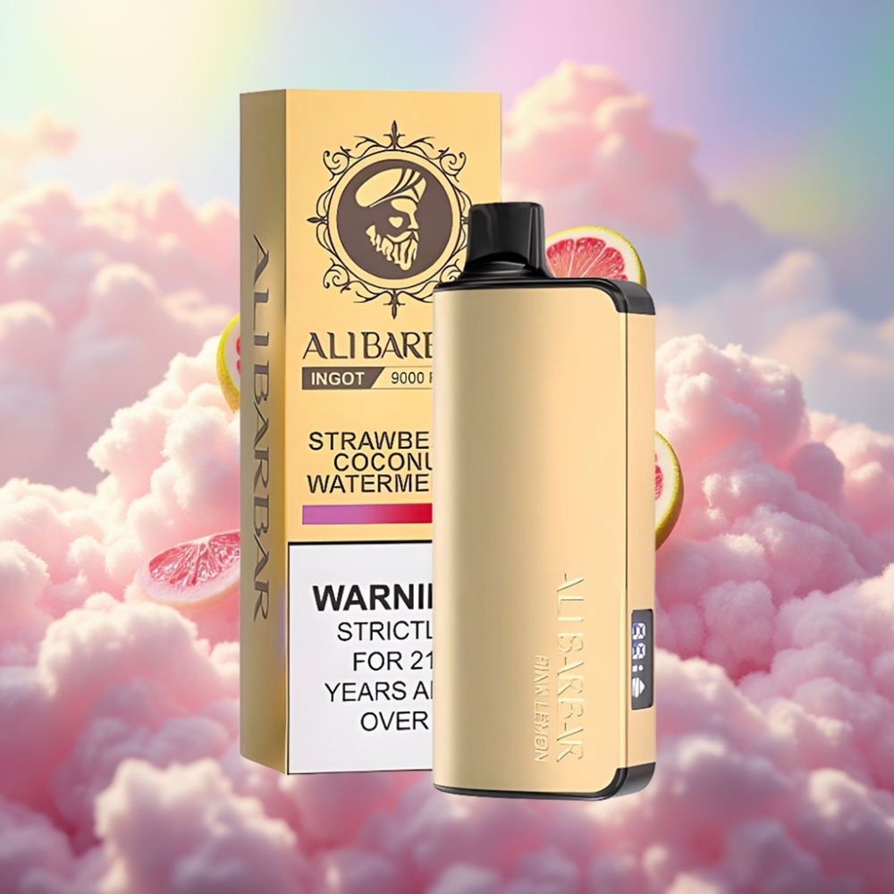 Alibarbar Ingot 9000 Sõmud 22ml Vedeliku Maht 2350mah Akumaht Roosa Sidruni Maitse LED Ekraan