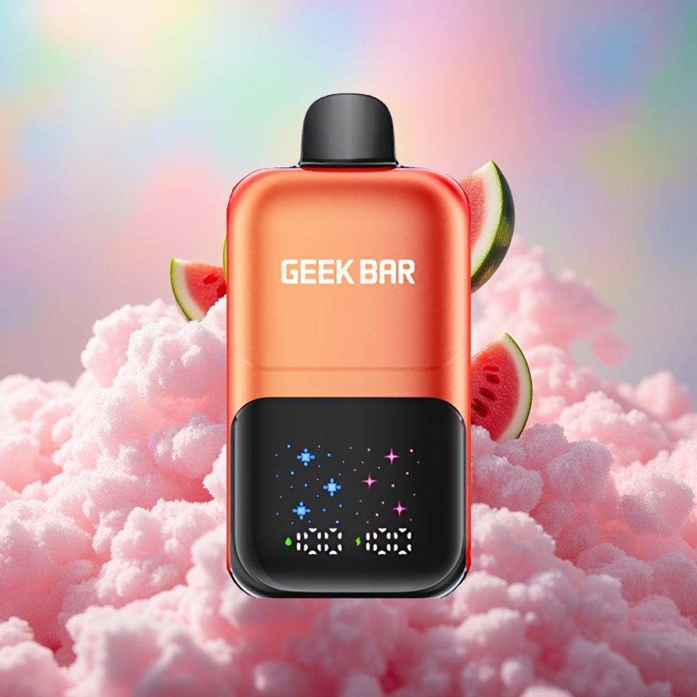 GEEK BAR 2GO 20ml 50000 Tiksu Kahe Seeria Ühekordne Vape-pulgas - Vesimelonimullikommijää, Reguleeritav Maitse/Jahutus, Suur Ekraan, Kahekordne Paak