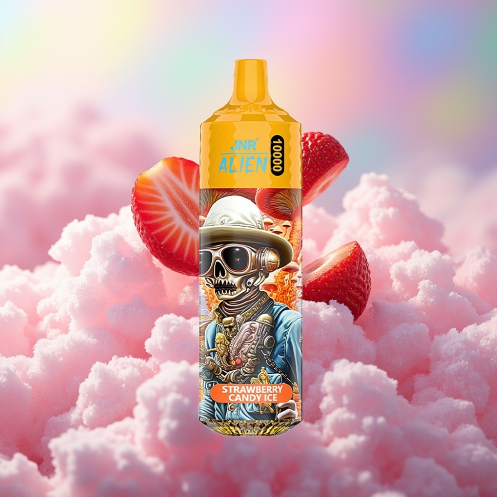 JNR Alien 10000 Puffs Maasikakommi Jää – 850mAh, 20ml, Type-C