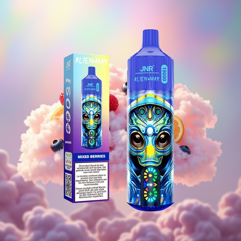 JNR Alien Max 18000 Puffs LED-kuvari, 28ml Segatud Marjad, 850mAh