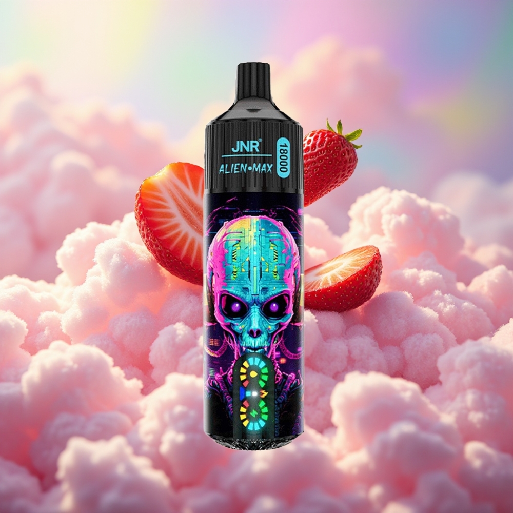 JNR Alien Max 18000 Puffs Nutikas LED Ekraan, Kahekordne Mähis, 28ml E-vedelik, Type-C Laadimine, Maasika Hubba Bubba