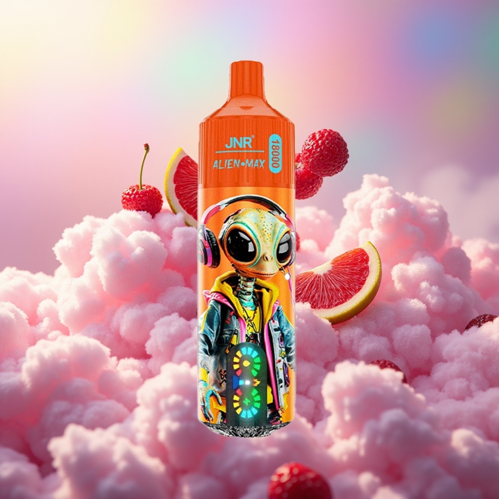 JNR Alien Max 18000 Puffs Nutikas LED Ekraan, Topeltvõre, Gazööritud Kirsi-Kola