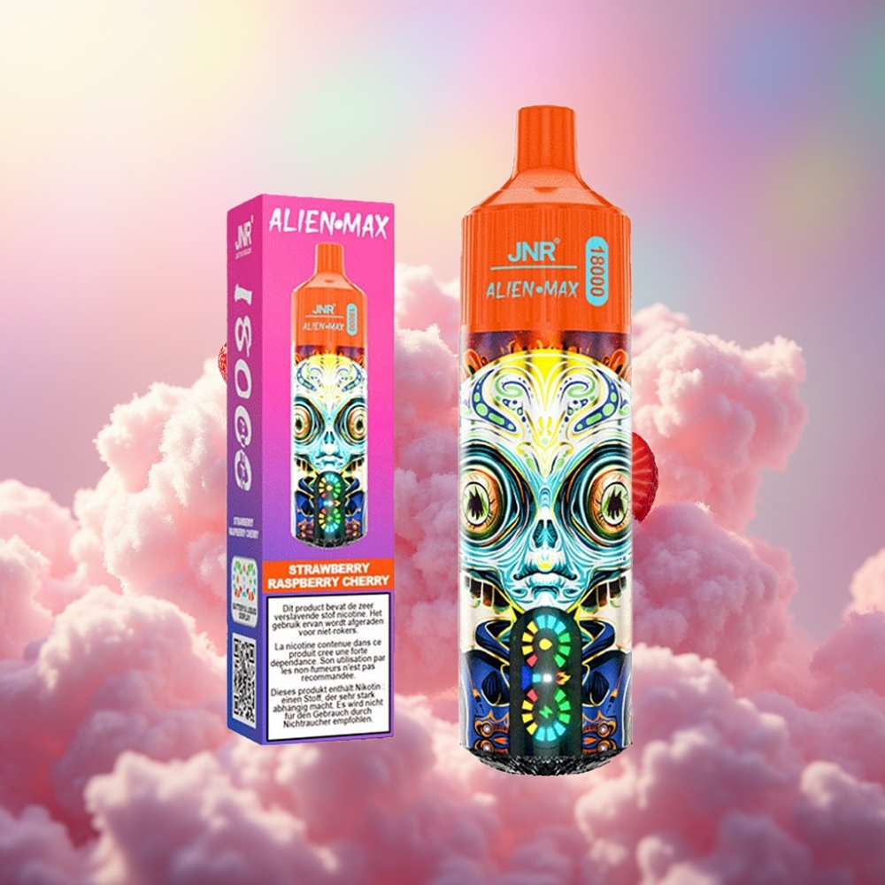 JNR Alien Max 18000 Puffs Tark LED Ekraan Topeltvõre & Topelt Tuum Maasika-Vaarik-Kirsik