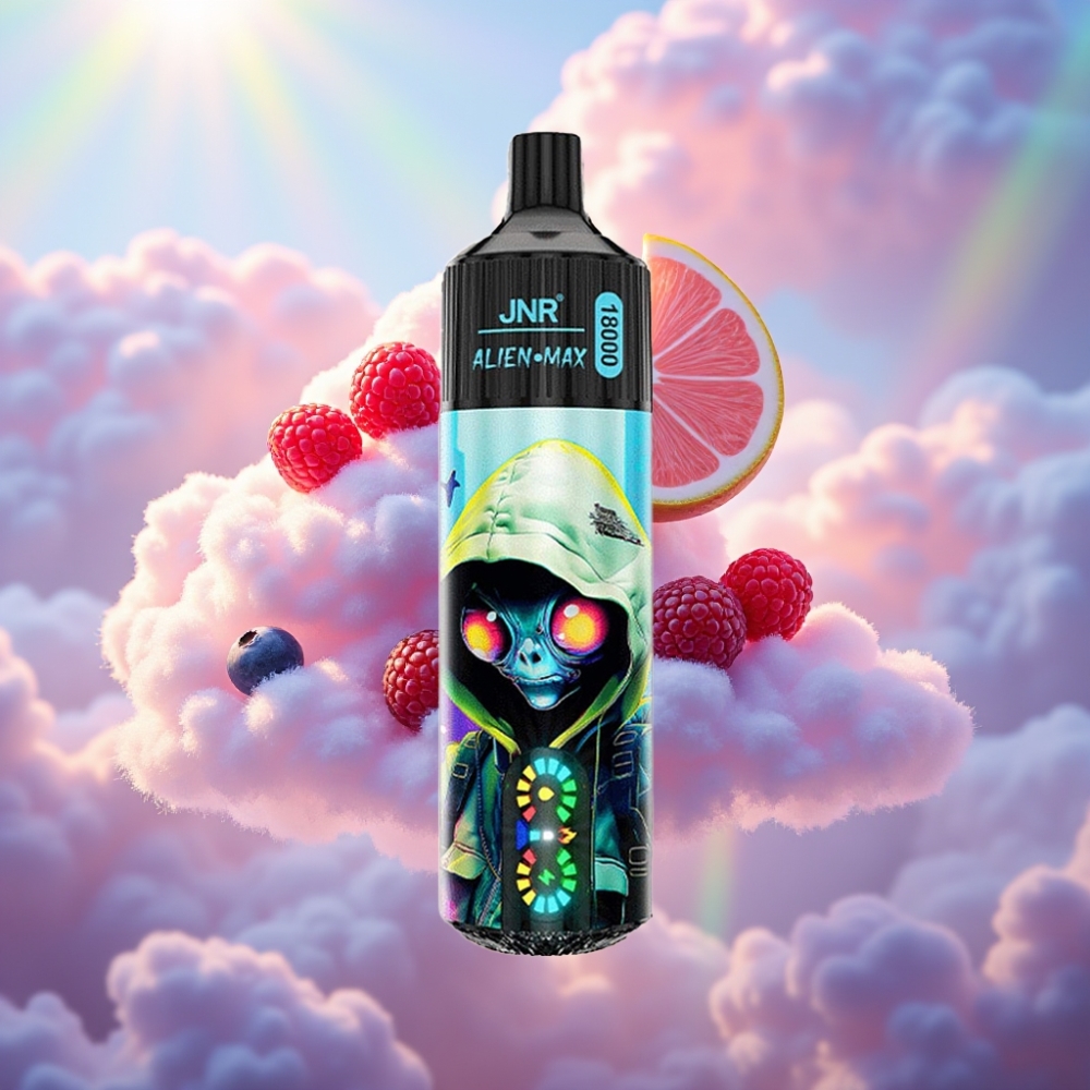 JNR Alien Max 18000 Sööbud Tark LED Ekraan Topeltvõrk Keerd & Topelt Tuum Umbes 18000 sööbud Muljetavaldavad 20 maitset 850mAh Akumaht 28ml E-vedelik Type-C Kiire Laadimine