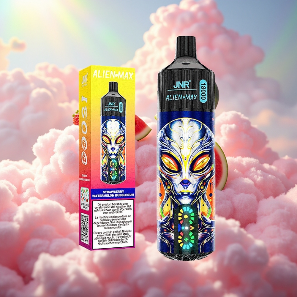 JNR Alien Max 18000 Sügavik Tark LED-ekraan Topeltvõre & Topelt tuum Maasika-Arbuusi Mullikomm Tüüp-C Kiirlaadimine