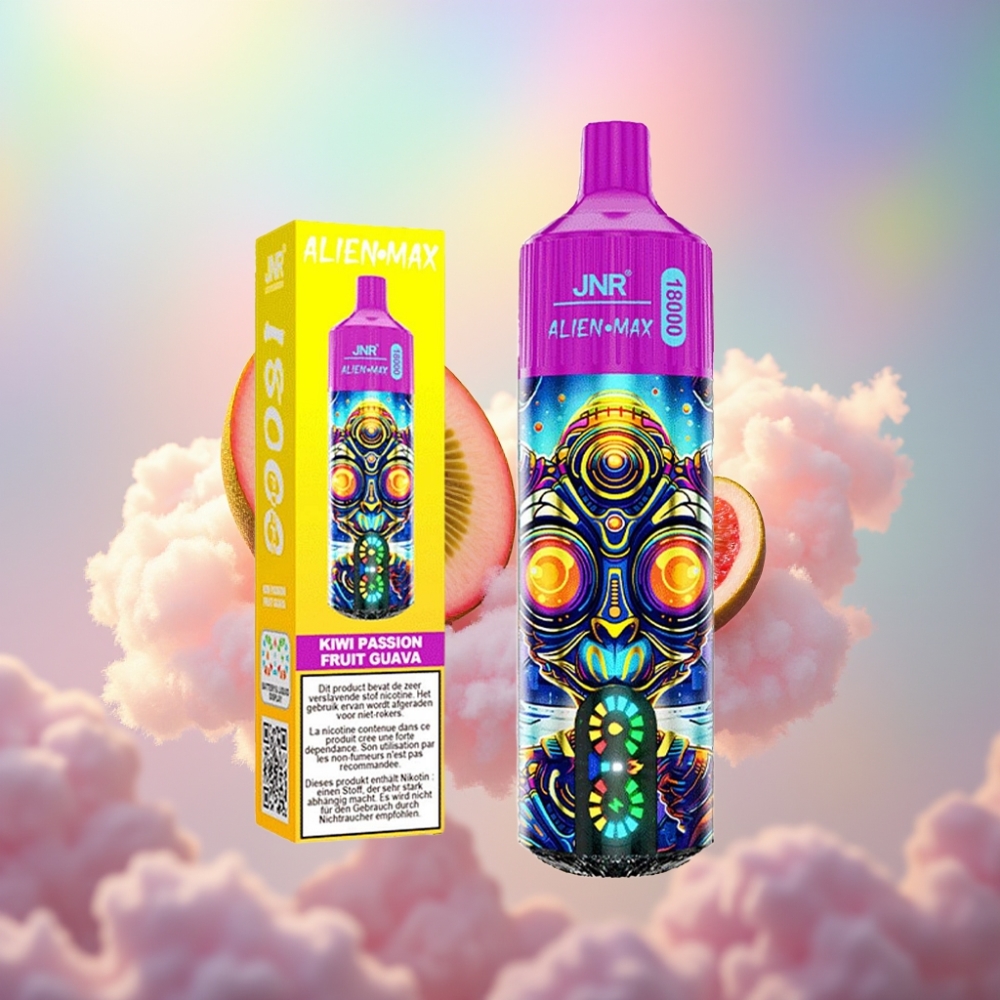JNR Alien Max 18000 Sõõmikut – Nutikas LED-ekraan, Topeltvõre, Kiwi-Marakuuja-Guava