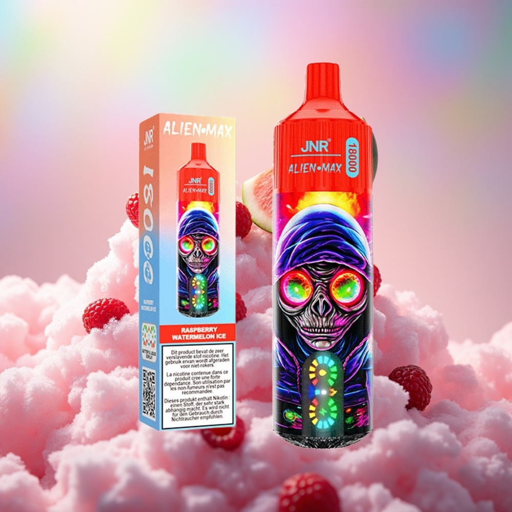 JNR Alien Max 18000 Sõnge LED-kuvariga, Topeltmähisega, Vaarikas-Arbuusi Jää
