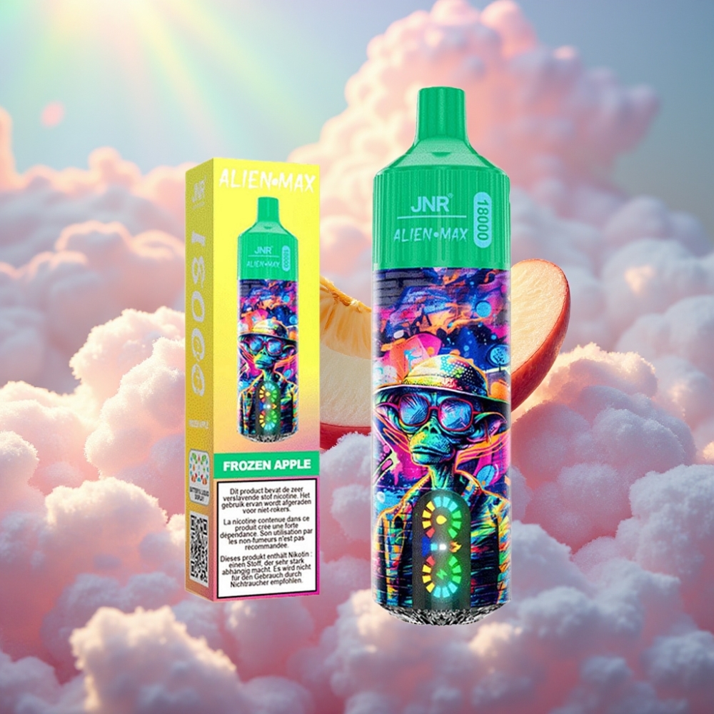 JNR Alien Max 18000 Sissevõte Tark LED Ekraan Topeltvõre & Topelt Tuum Umbes 18000 Sissevõtet Muljetavaldavad 20 Maitset 850mAh Akumaht 28ml E-vedelik Type-C Kiirlaadimine