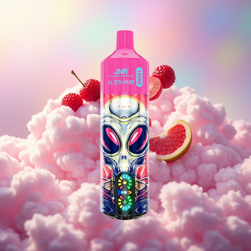 JNR Alien Max 18000 Tilgad Nutikas LED-ekraan Kahekordne Võrkpool & Kahetuumaline Umbes 18000 tilka Muljetavaldavad 20 maitset 850mAh aku 28ml e-vedelik Type-C kiirlaadimine