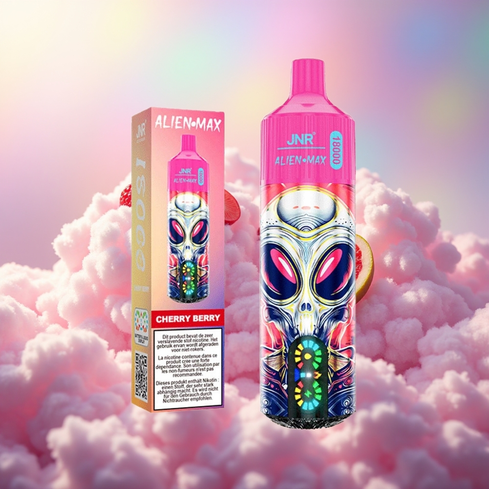 JNR Alien Max 18000 Tilgad Nutikas LED-ekraan Kahekordne Võrkpool & Kahetuumaline Umbes 18000 tilka Muljetavaldavad 20 maitset 850mAh aku 28ml e-vedelik Type-C kiirlaadimine