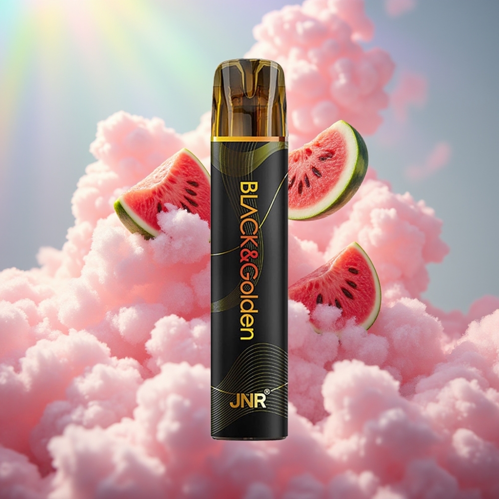 JNR Black&Golden 600+200 Puffs Ühekordne Vape Vesimelonimullikomm