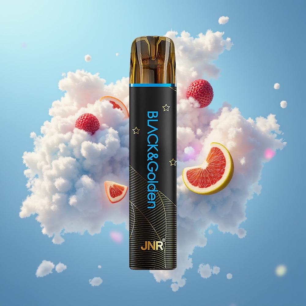 JNR Black&Golden 600+200 Puffs Ühekordselt Kasutatav Vape Hästi Sinine