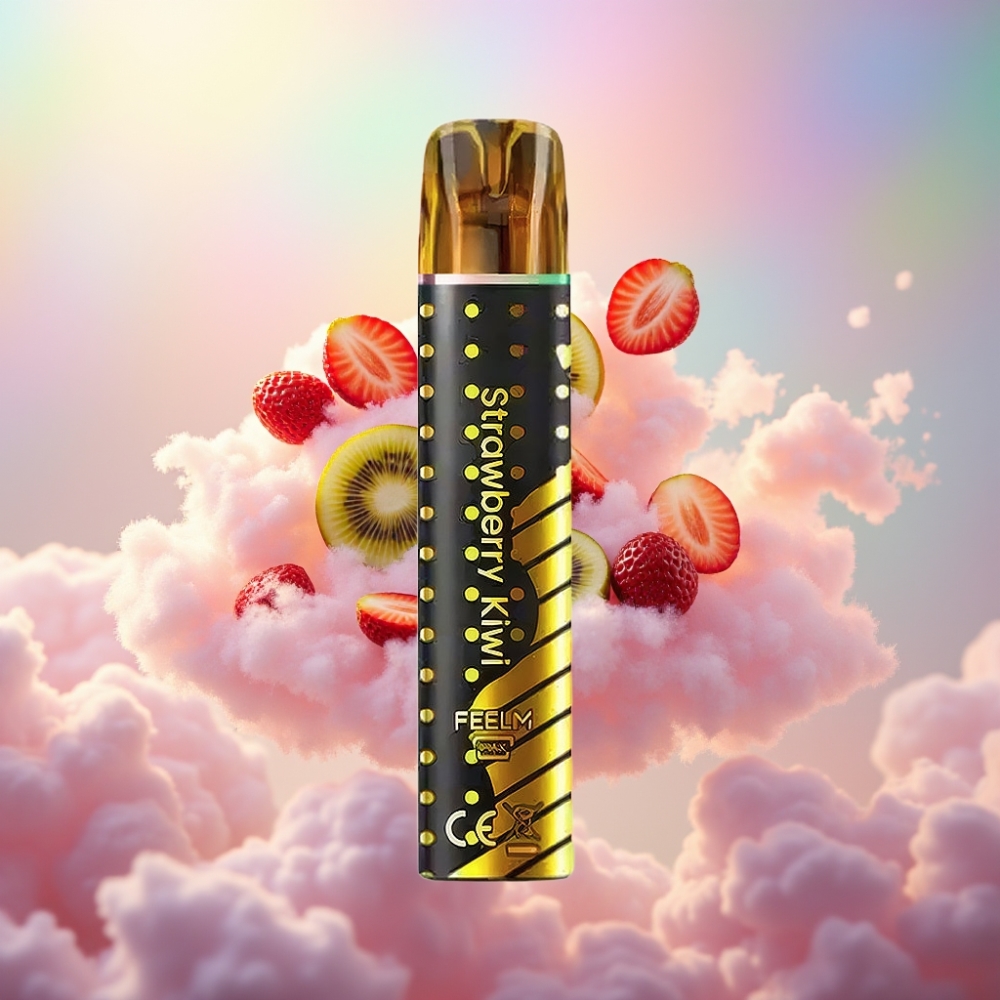 JNR Black&Golden 600+200 Puffs Ühekordselt Kasutatav Vape Maasikas-Kiivi