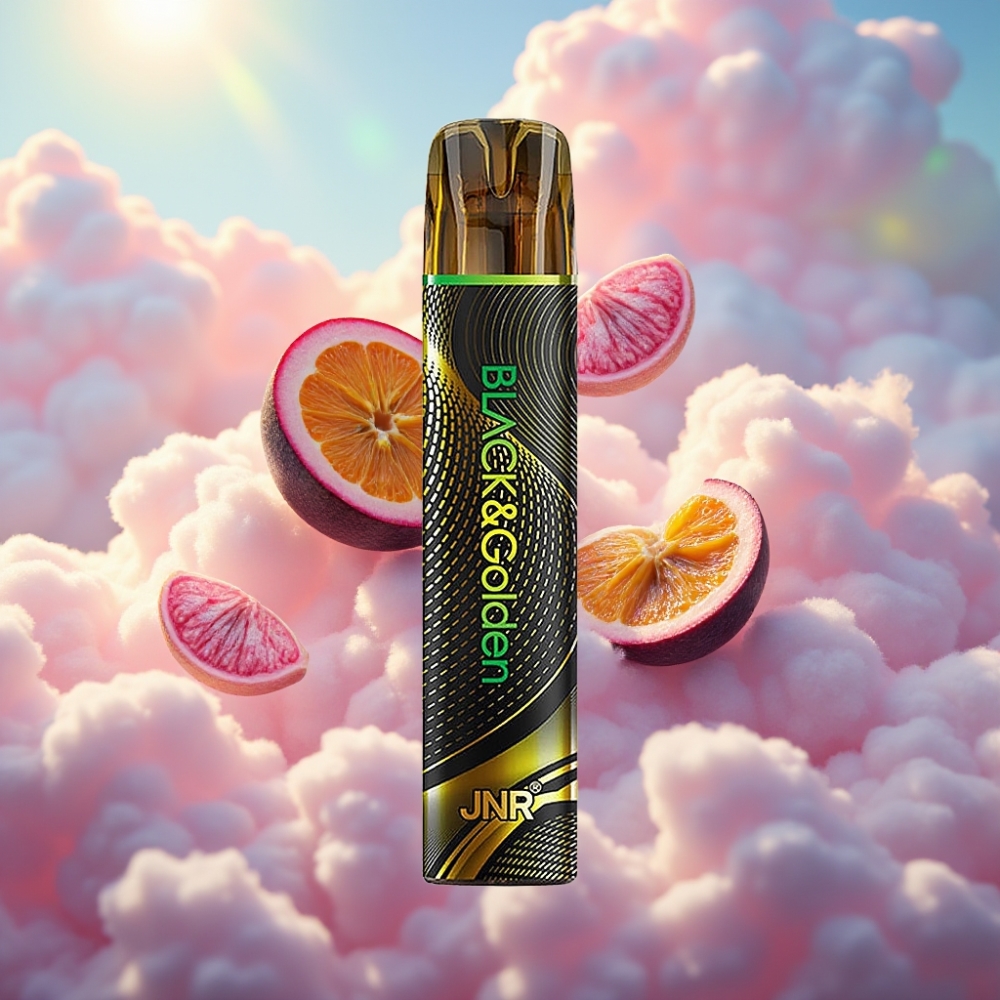 JNR Black&Golden 600+200 Söestus Ühekordne Vape 600+200 Söestust 550mAh 2ml Kirg Olend