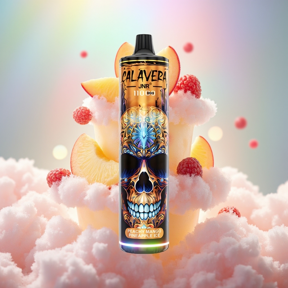 JNR Calavera 11000 Puffs Ühekordne Vape Peach Mango Ananass Jää (Tüüp-C, 850 mAh, 21ml)