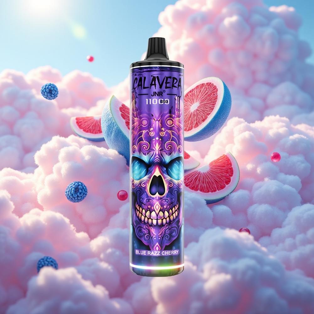 JNR Calavera 11000 Puhu Ühekordne Vape Sinine Vaarikas-Kirsiga, 850 mAh, 21ml E-vedelik, 1.0ohm Mesh Coil