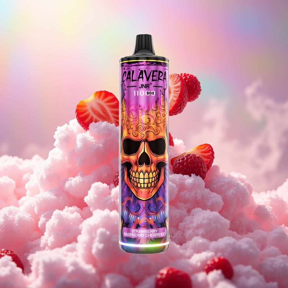 JNR Calavera 11000 Söögid Ühekordne Vape Maasikas Vaarikas Kirsiliina Jää Tüüp-C laadimispordiga 850 mAh aku 21ml e-vedelik 1.0ohm Mesh Mähis 0%,2%,5% Nikotiinisisaldus