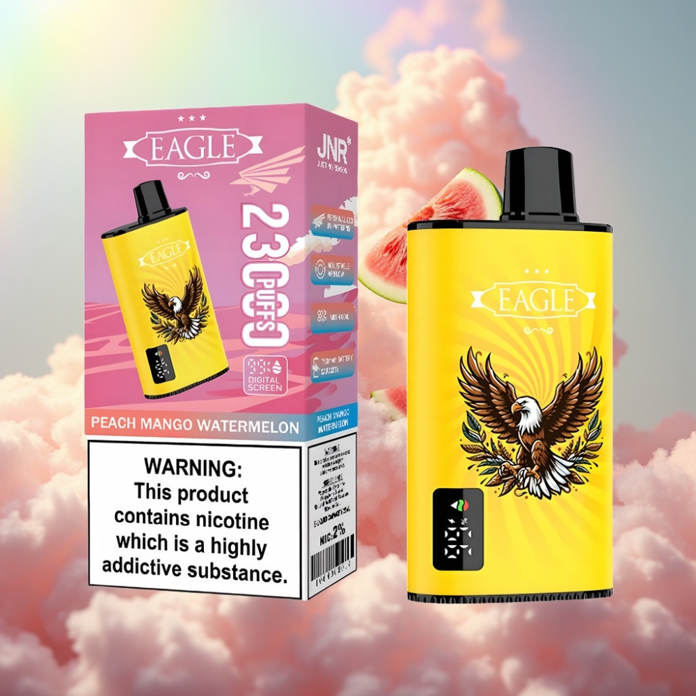 JNR EAGLE Smart 23000 Puffs Digitaalne Ekraan 1.0ohm Mesh Coil Reguleeritav Õhuvool Virsik Mango-Arbuus