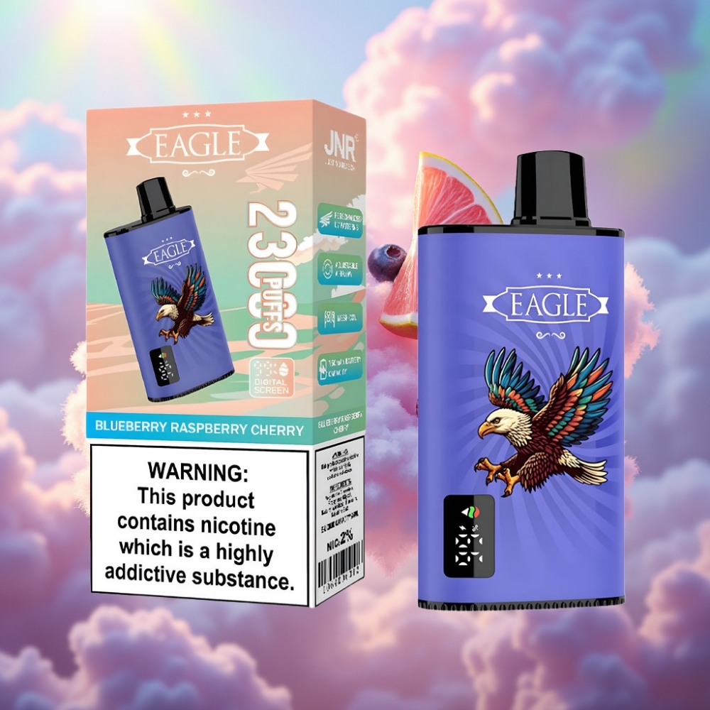 JNR EAGLE Smart 23000 Puffs Ühekordselt Kasutatav Vape Mustikas Vaarikas Kirsid