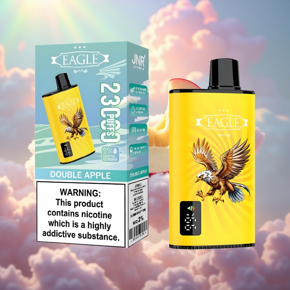 JNR EAGLE Smart 23000 Puhangu Ühekordne Vape Digitaalse Ekraaniga, 1.0ohm Mesh Mähis, Reguleeritava Õhuvooluga, Topelt Õun