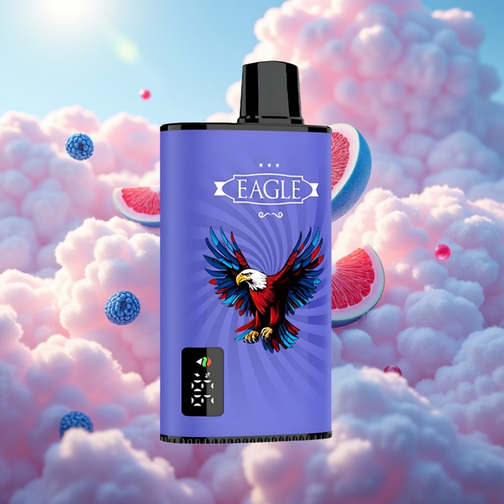 JNR EAGLE Smart 23000 Sõnge Ühekordne Vape Digitaalekraaniga 1.0ohm Mesh Poolus Sinine Vaarik-Kirsih