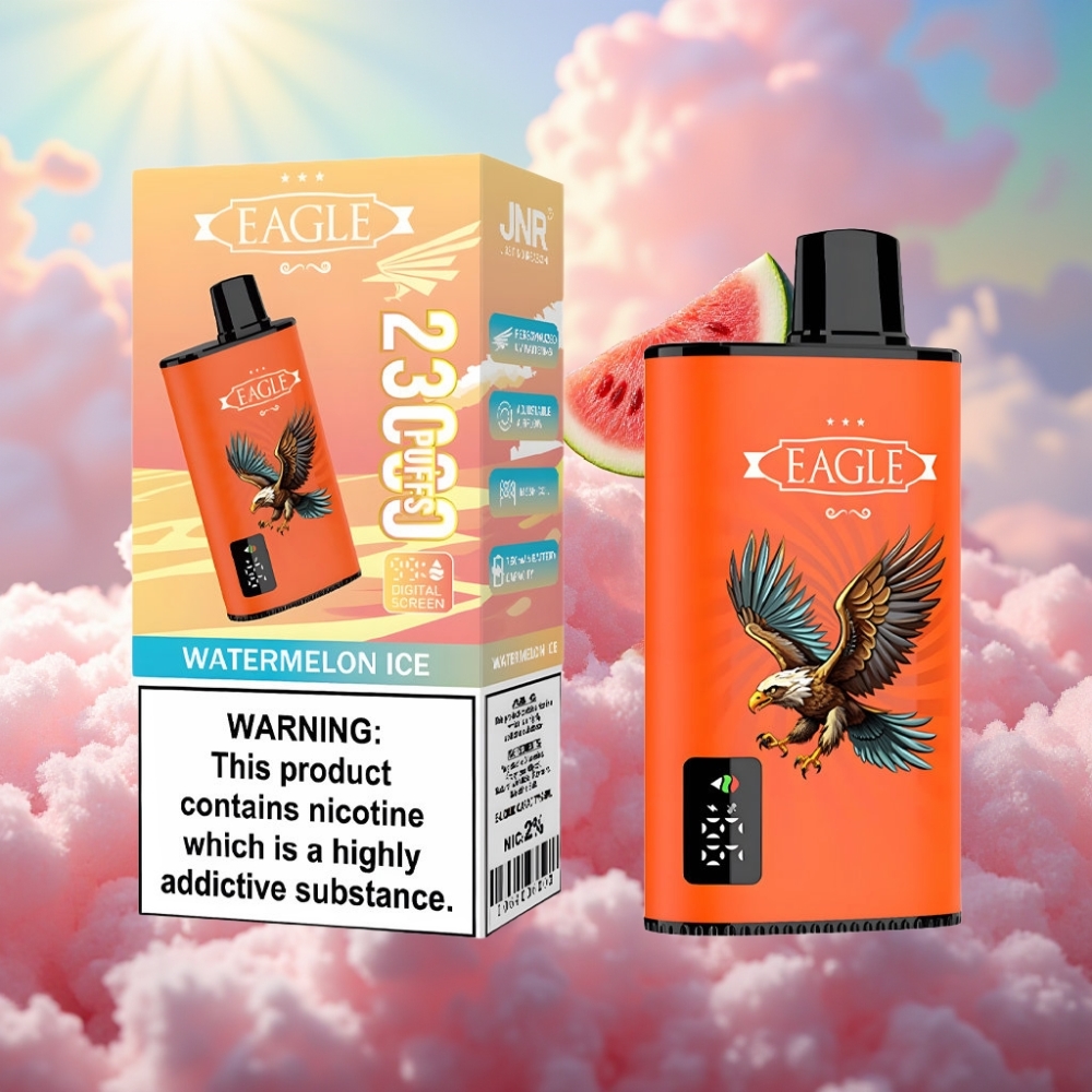 JNR EAGLE Smart 23000 Tiksu Ühekordne Vape Digitaalse Ekraani, 1.0ohm Võrkkerga, Reguleeritava Õhuvooluga (Arbuusi-Jää)
