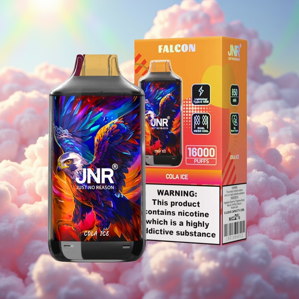 JNR Falcon 16000 Puffs, 850 mAh, 22ml, Kahekordne Mesh Mähis, Cola Jää