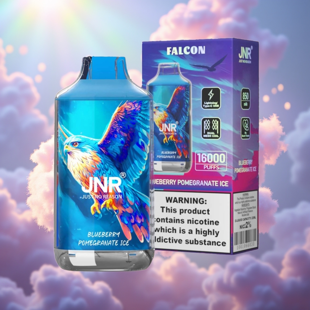 JNR Falcon 16000 Puffs Disposabel Vape Mustika-Jäämustikas