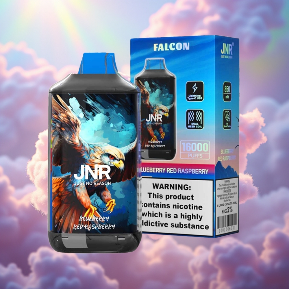 JNR Falcon 16000 Puffs Disposabelne Vape Mustikas Punane Vaarikas