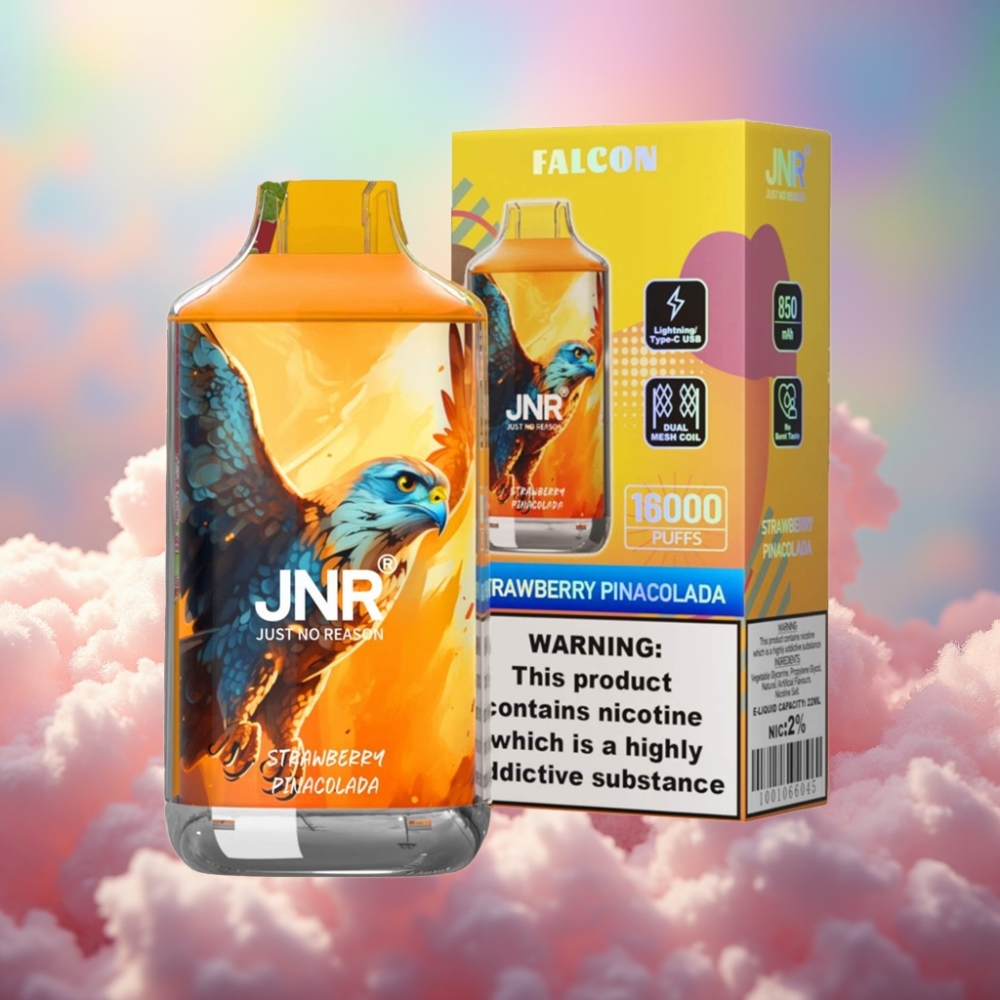 JNR Falcon 16000 Puffs Ühekordselt Kasutatav Vape Maasika-Piña Colada