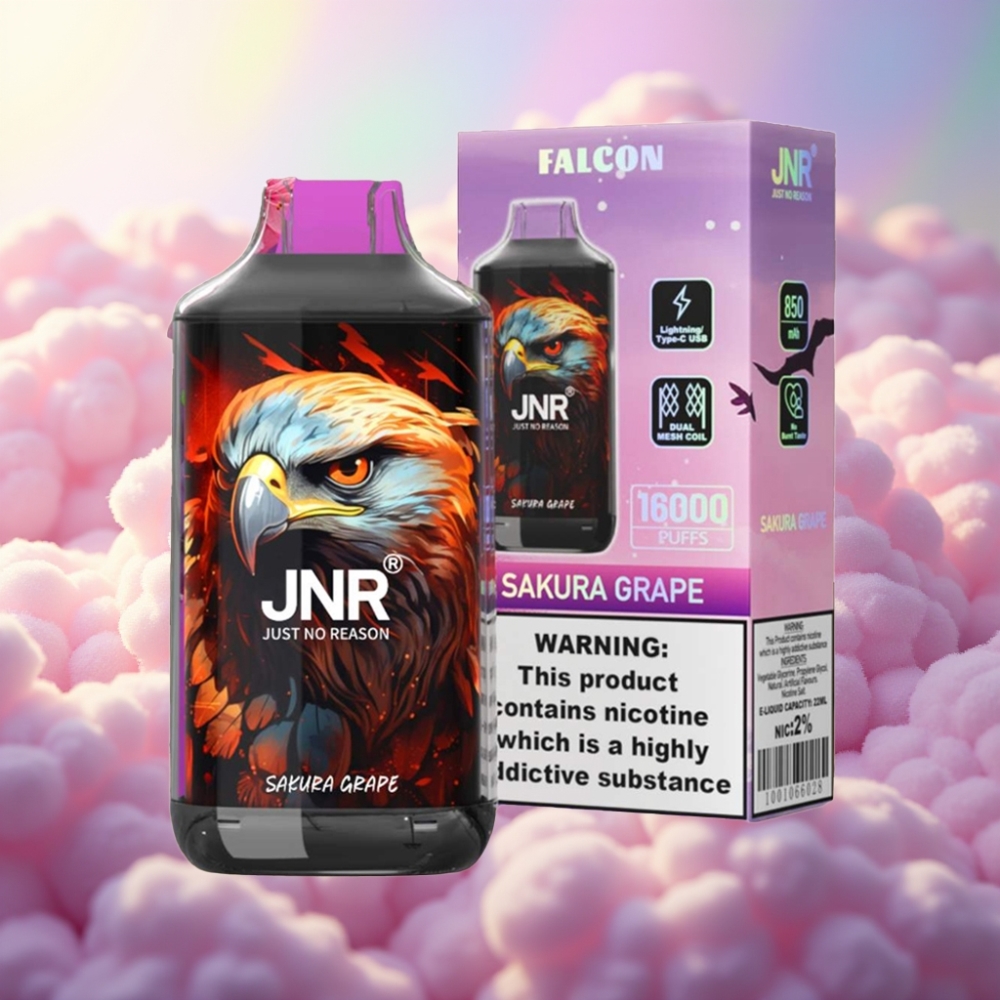 JNR Falcon 16000 Puffs Ühekordselt Kasutatav Vape Sakura Viinamari
