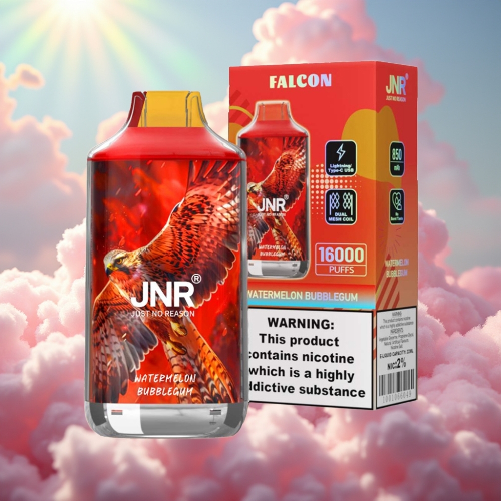 JNR Falcon 16000 Sööbmatu Vape Vesimelonipomm (850mAh, 22ml, Tark LED Ekraan)