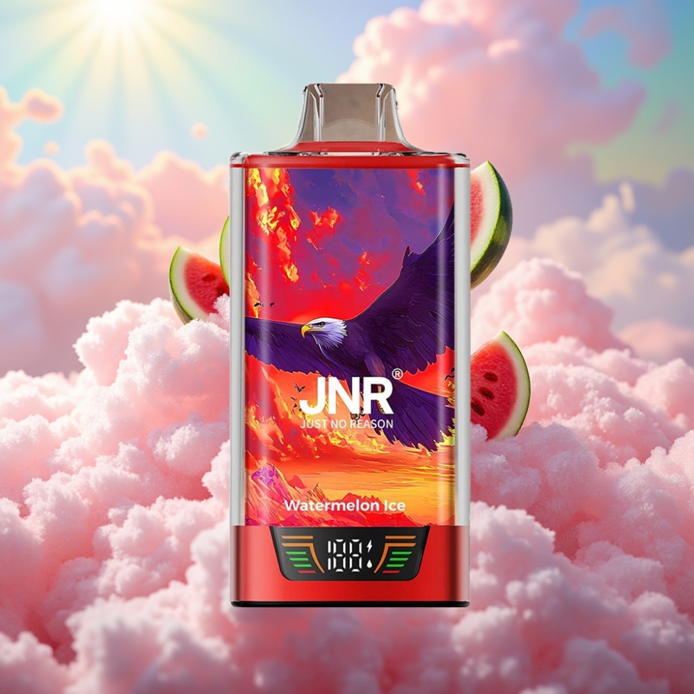JNR Falcon Pro 28000 Ühekordne Aurusti - Vesimelonijää 30ml Eeltäidetud 950mAh aku 28000 Tõmmet 5% Nikotiinitugevus Nutidispley Topeltvõrkkruun USB Type-C Laadimine MTL Aurustamine