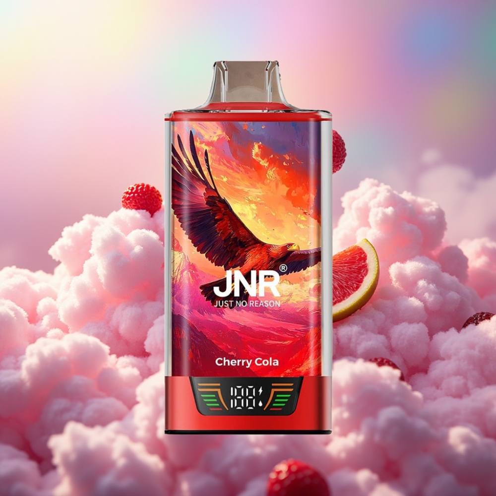 JNR Falcon Pro 28000 Ühekordne Vape Kirsi-Koola 30ml eeltäidetud 950mAh aku Tark ekraan Topeltvõrkkruust