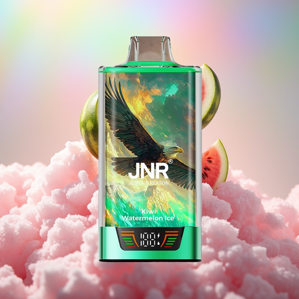 JNR Falcon Pro 28000 Ühekordne Vape Kivi-Arbuusi Jää 30ml eeltäidetud 950mAh aku 28000 tossu 5% nikotiini Tark ekraan Topeltvõrkkruut USB-C laadimine MTL suitsetamine