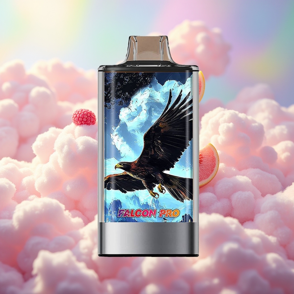 JNR Falcon Pro 28000 Ühekordne Vape Valge Virsik-Razz 30ml eeltäidetud 950mAh aku 28000 tõmmet 5% nikotiini Tark ekraan Topeltvõrkkrunt USB-C laadimine MTL suitstamine