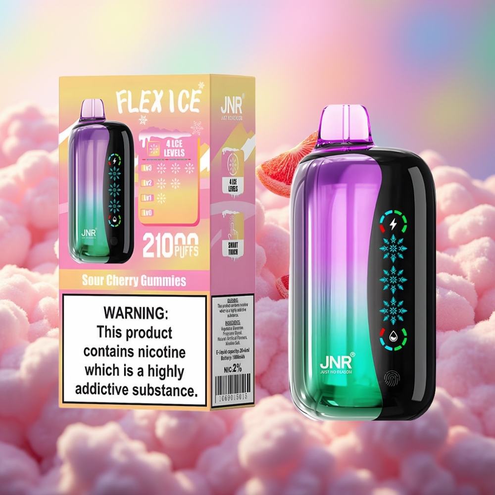 JNR Flex Ice 21000 Mahutav Ühekordne Vape (Hapukirsikommid)