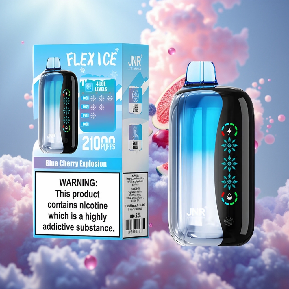 JNR Flex Ice 21000 Puffs Ühekordselt Kasutatav Vape Sinise Kirsipurske