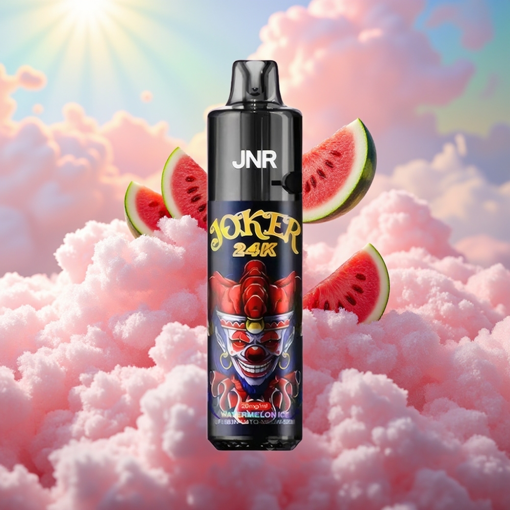 JNR Joker 24K Puffs Ühekordselt Kasutatav Vape 2+10ml Taaskäideldav Pod, Nähtav Vedelikutase, 800mAh, Vesimeloni-Jää