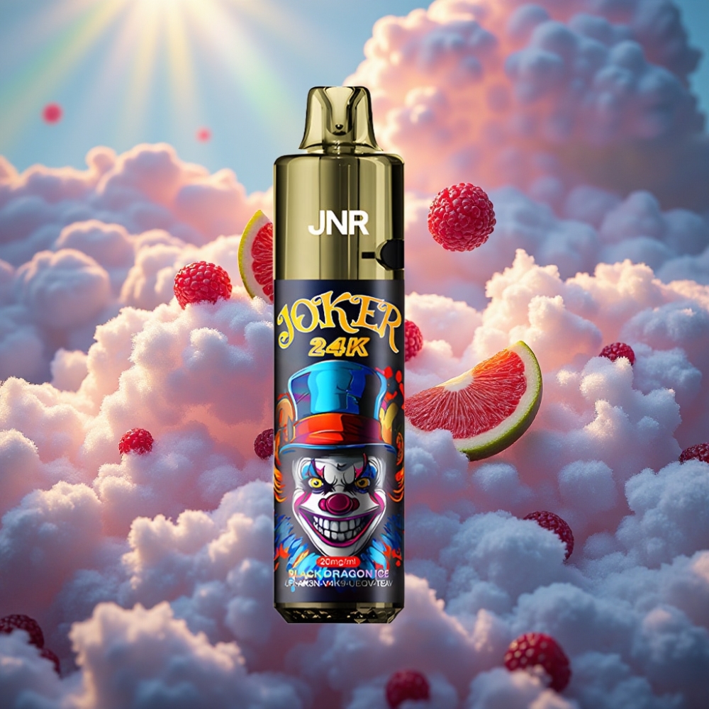 JNR Joker 24K Puffs Ühekordselt Kasutatav Vape Must Punane Draakon Jää 2+10ml Taidetav Pod 800mAh Akutu