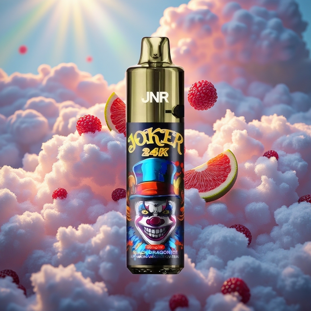 JNR Joker 24K Puffs Ühekordselt Kasutatav Vape Must Punane Draakon Jää 2+10ml Taidetav Pod 800mAh Akutu