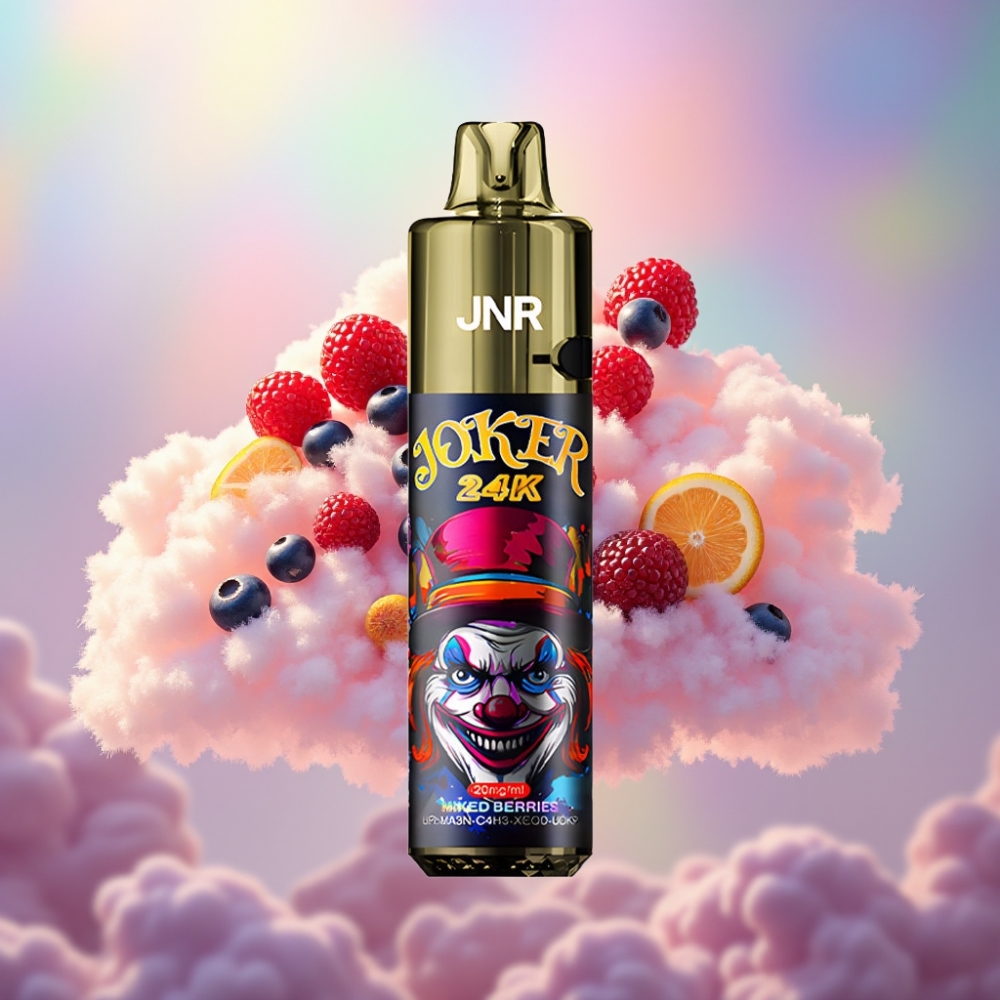 JNR Joker 24K Puffs Ühekordselt Kasutatav Vape Segased Marjad 2+10ml Taaskasutatav Pod 800mAh