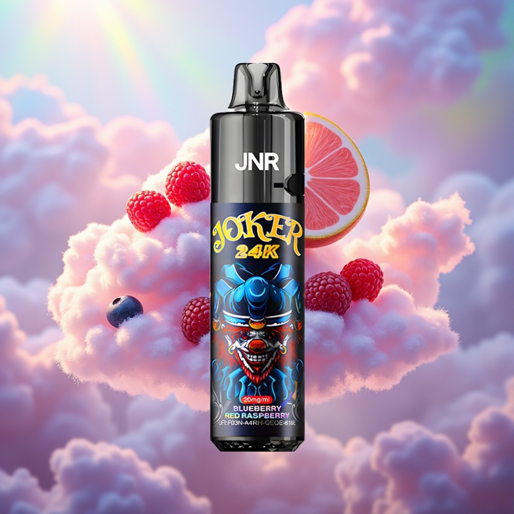 JNR Joker 24K Puffs Ühekordselt Kasutatav Vape Sinise vaarika Punase vaarika, 2+10ml Taidetav Paak, 800mAh Akk, 24000 Puffs
