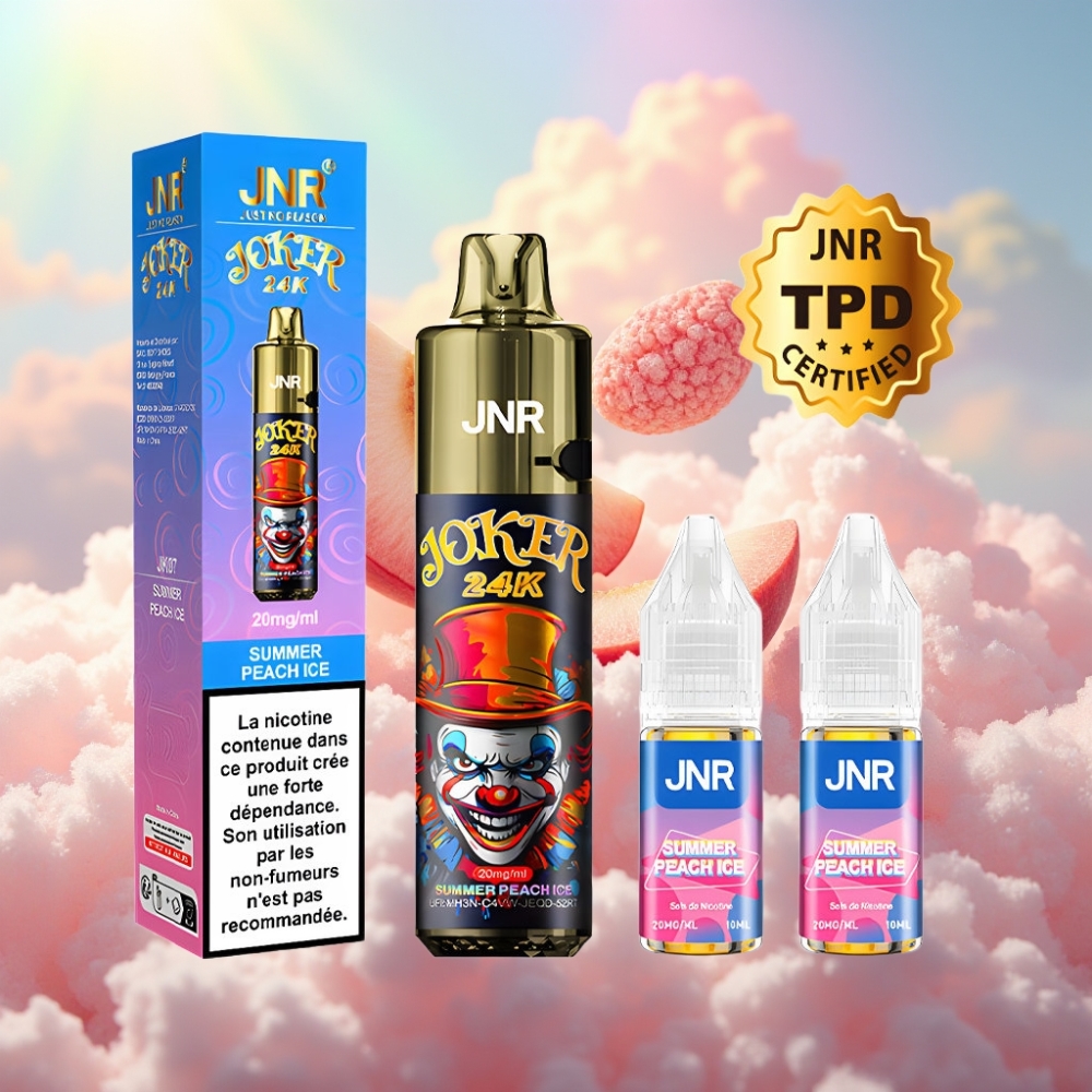 JNR Joker 24K Puffs Ühekordselt Kasutatav Vape Suvine Virsikujää