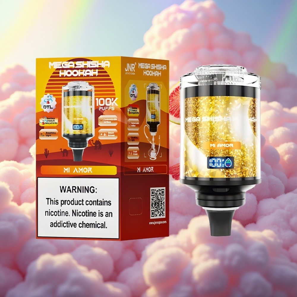 JNR Mega Shisha Hookah 100K Lauaühenduslik Mi Amor, 60ml, 2200mAh, Type-C