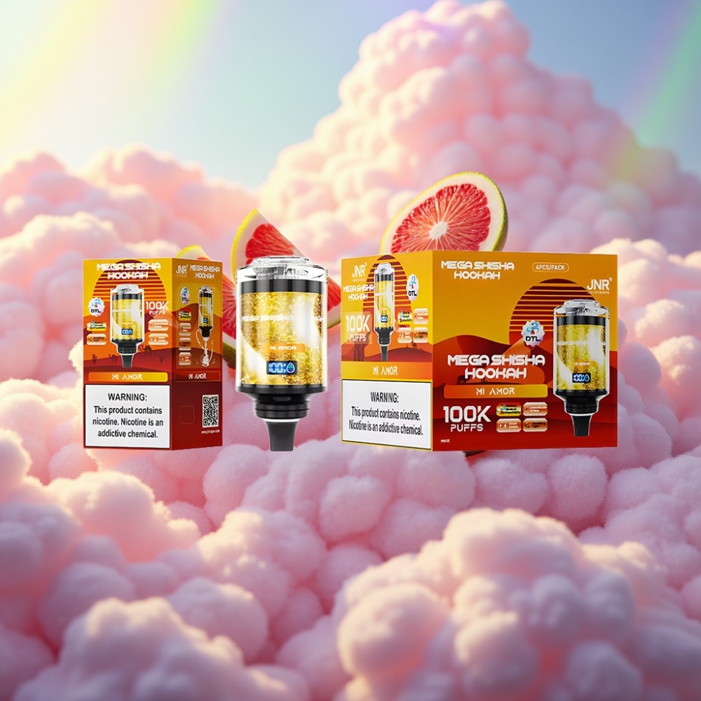 JNR Mega Shisha Hookah 100K Lauaühenduslik Mi Amor, 60ml, 2200mAh, Type-C