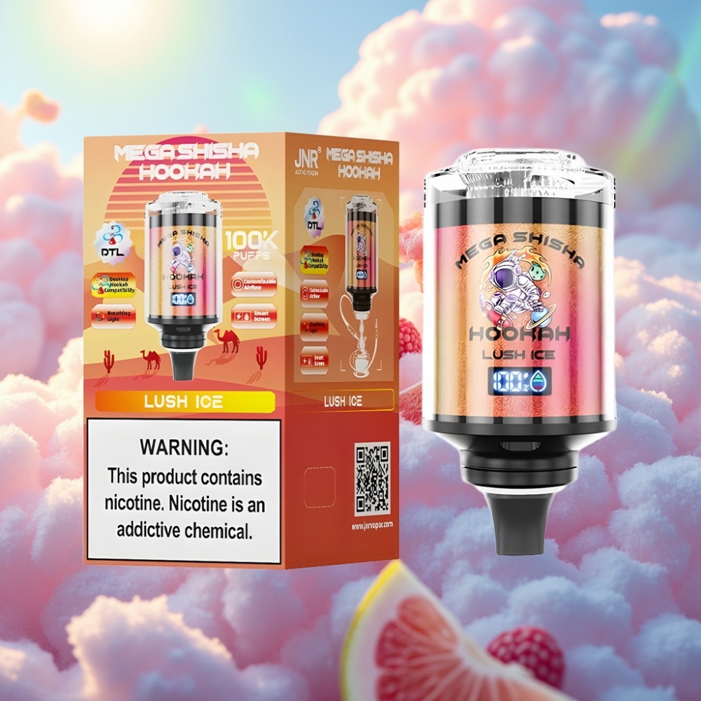 JNR Mega Shisha Hookah 100K Lauaühildus Lush Jää