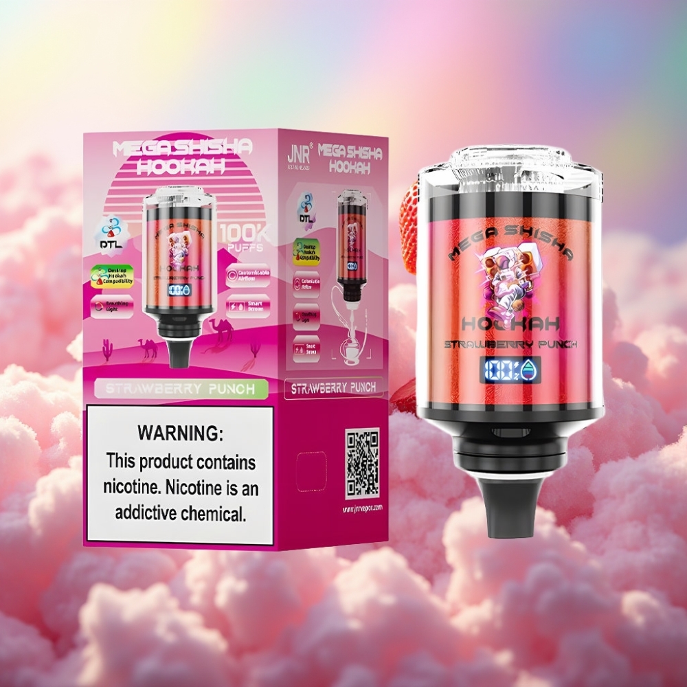 JNR Mega Shisha Hookah 100K Lauaühilduvus Maasika Punch