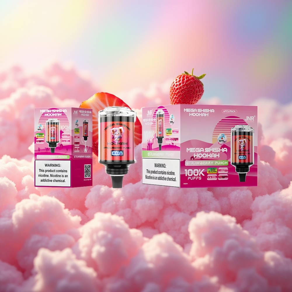 JNR Mega Shisha Hookah 100K Lauaühilduvus Maasika Punch