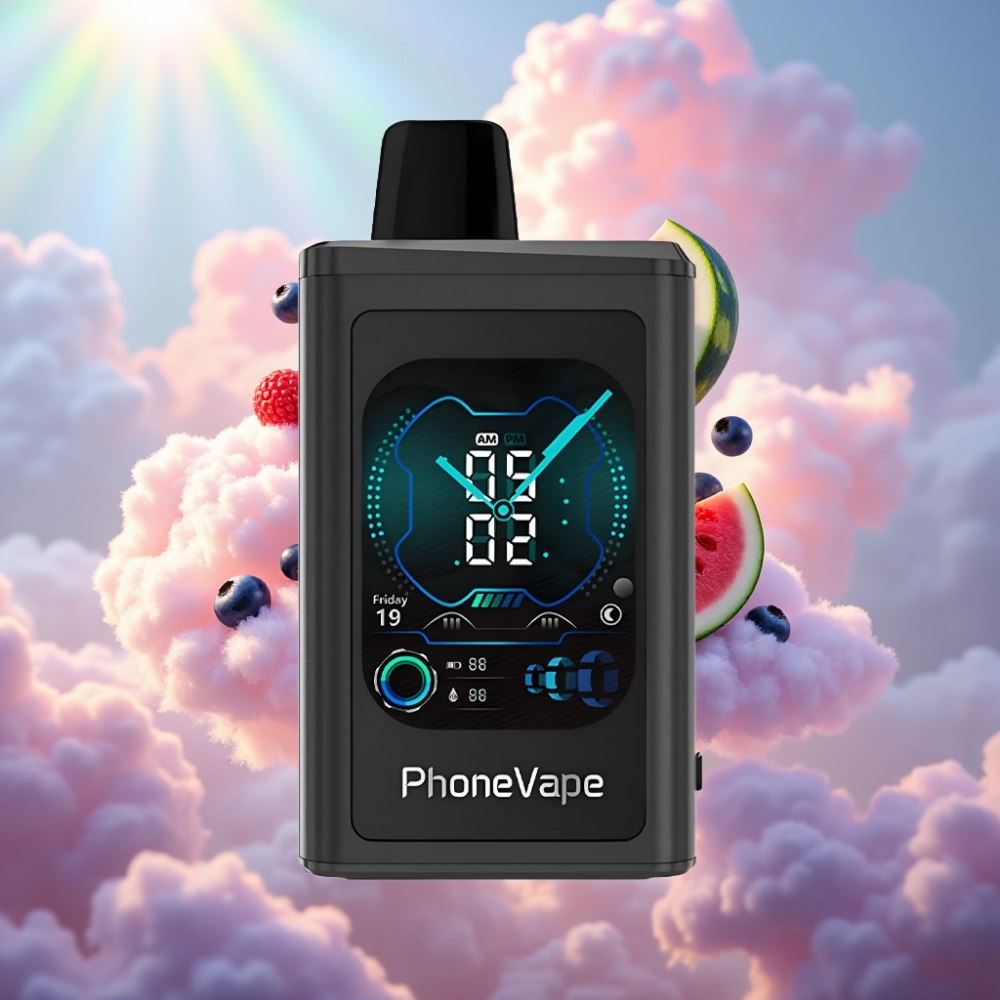 JNR PhoneVape 30000 puffs Ühekordselt Kasutatav Vape Mustikas-Arbuus, 850mAh Type-C, Ekraaniga, Turborežiim